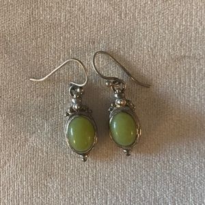 Jade and sterling silver earrings